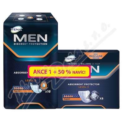 Inkontinenční vložky TENA Men—Level 3, 16ks + 8ks zdarma
