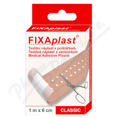 Náplast Fixaplast Classic nedělená s polštářkem—1 m x 6 cm