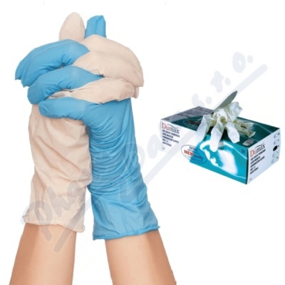 DUMAX - Vyšetřovací latexové rukavice pudrované—nesterilní, XL/100ks