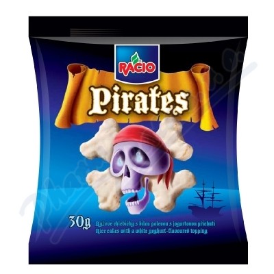 RACIO Pirates Rýžový chlebíček s bílou polevou—Jogurtová příchuť, 30 g
