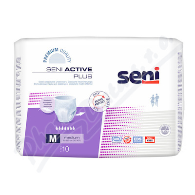 Absorpční kalhotky Seni Active Plus M—natahovací, boky 80-110cm, savost 2000ml, 10ks