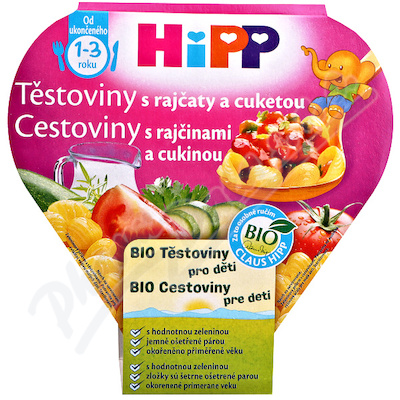 HiPP Dětské těstoviny BIO s rajčaty a cuketou—250 g