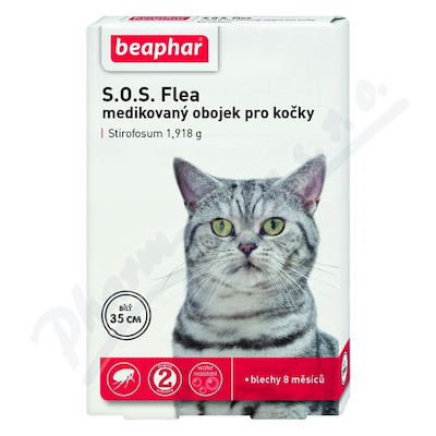 SOS Flea 1.918 g medikovaný obojek pro kočky —35 cm