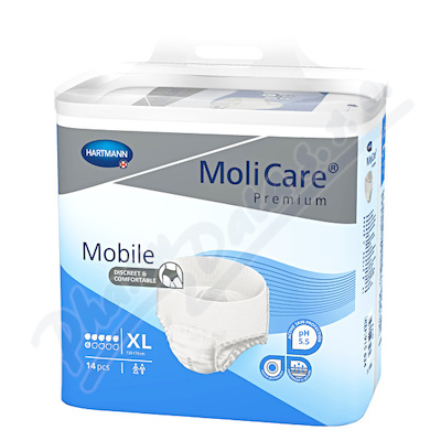 Kalhotky Navlékací Molicare Mobile 6 kapek XL—boky 130-170 cm, 2140 ml, 14 ks