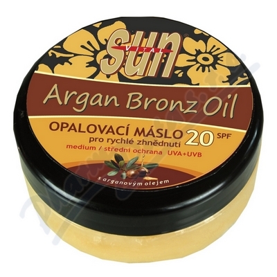 SUN Bronz Opalovací máslo OF20 arganový olej—200 ml