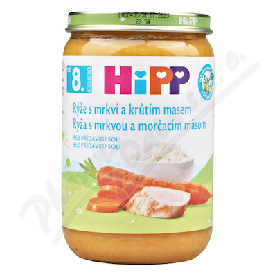 HiPP Junior BIO Rýže s mrkví a krůtím masem —220 g