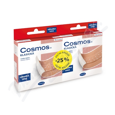 Rychloobvaz Cosmos Klasická textilní náplast—dvojbalení -25%, 1 m x 8 cm