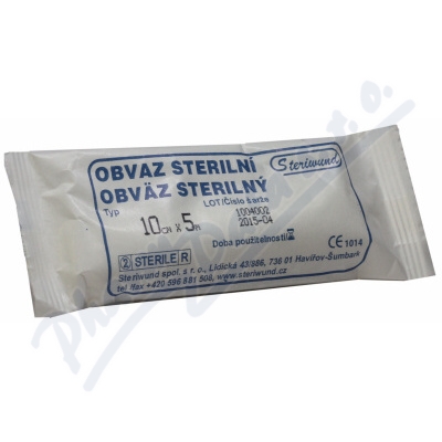 Obinadlo hydrofilní pletené sterilní 10cmx5m—Steirwund 1 ks
