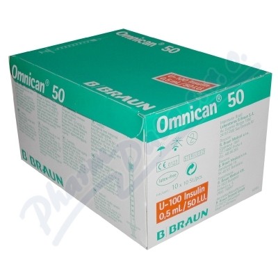 Inj.střík.ins.0.5 ml / 50 IU Omnican 9151125—100 ks