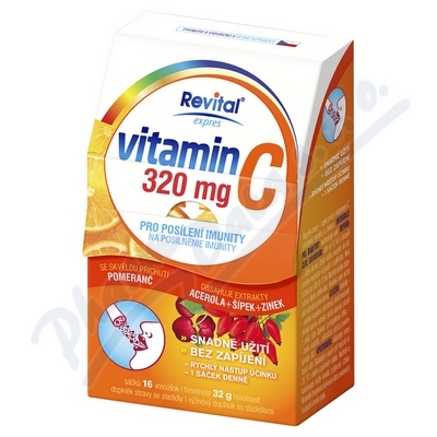 Revital Vitamin C 320mg+Acerola+Šípek+Zinek—16 sáčků