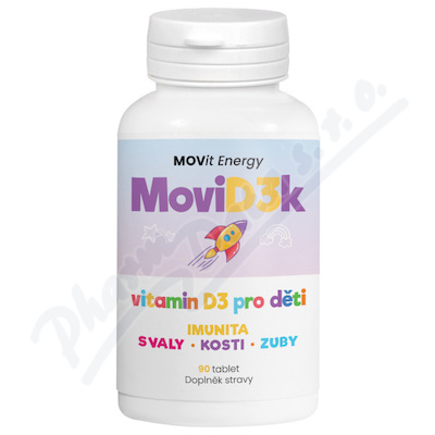 MOVit MoviD3k vitamin D3 pro děti 800 I.U. —90 tablet
