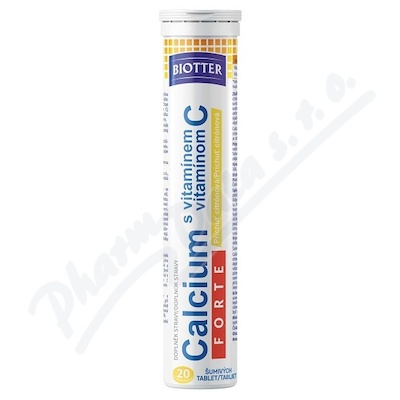 Biotter Calcium Forte s vitamínem C citrón —20 šumivých tablet