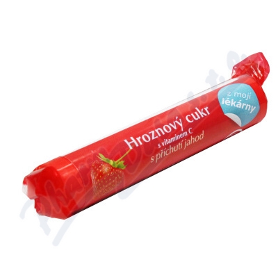Hroznový cukr z mojí lékárny s vitamínem C—Jahoda, 17 pastilek