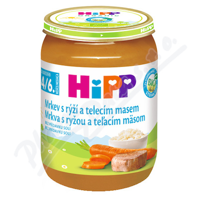 HIPP Baby Bio Mrkev s rýží a telecím masem—190 g