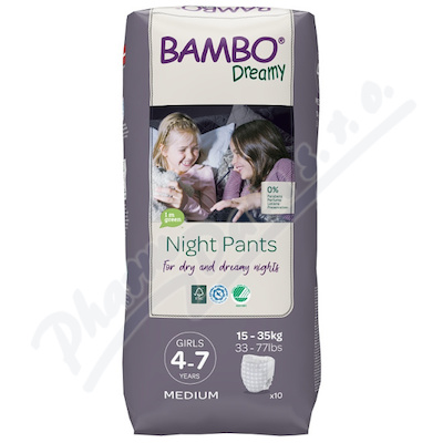 Bambo Dreamy Night pants 4-7 let, 15-35 kg—noční plenkové kalhotky10 ks
