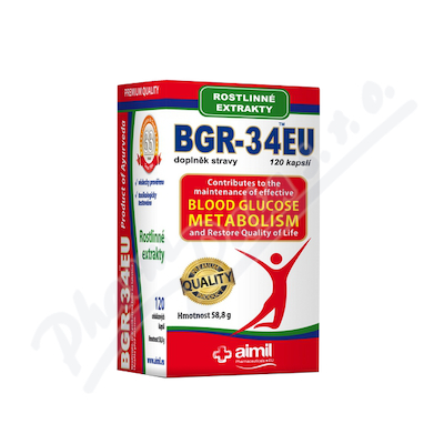 Aimil BGR-34 EU Ajurvédský doplněk stravy—120 tobolek