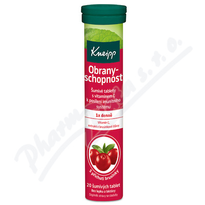 Kneipp Obranyschopnost+vitamín C Brusinka—20 šumivých tablet