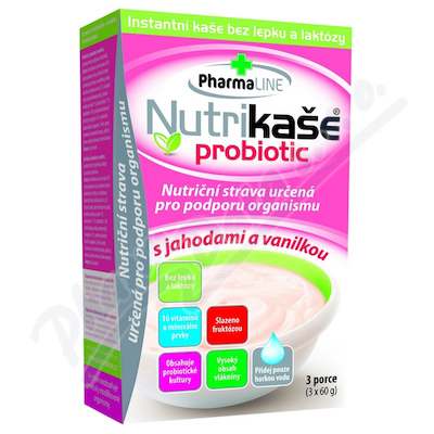 Nutrikaše probiotic s jahodami a vanilkou—3x60 g