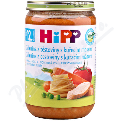 HiPP Dětské menu BIO Zelenina a těstoviny—S kuřecím masem 220 g