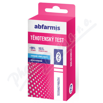 Abfarmis Těhotenský test proužek 10mlU/ml—2 ks