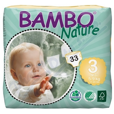 Bambo Nature Midi plenkové kalhotky 5-9kg—33 ks