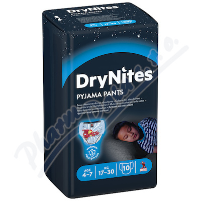 Kalhotky absorpční Huggies DryNites Girl —17-30 kg, 4-7 let, 1150 ml, 10 ks