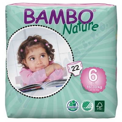 Kalhotky Absorpční Dětské Bambo Nature XL—16-30 kg, 1200 ml, suchý zip, 22 ks