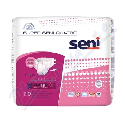 Inkontinenční kalhotky Seni Super Quatro L—boky 100-150cm, savost 4600ml, 10ks