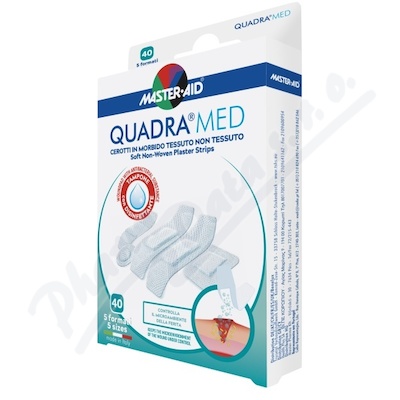 Quadra Med prodyšné antiseptické náplasti—40 ks, 5 velikostí