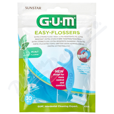 GUM Easy Flosser nosič s mentolovou nití—30 ks