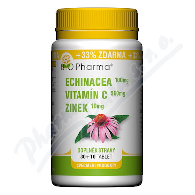 Echinacea 100mg+VitamínC 500mg+Zinek10mg—30+10 tablet