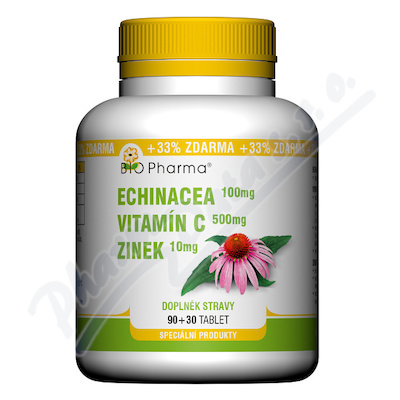 Echinacea 100mg+VitamínC 500mg+Zinek10mg—90+30 tablet
