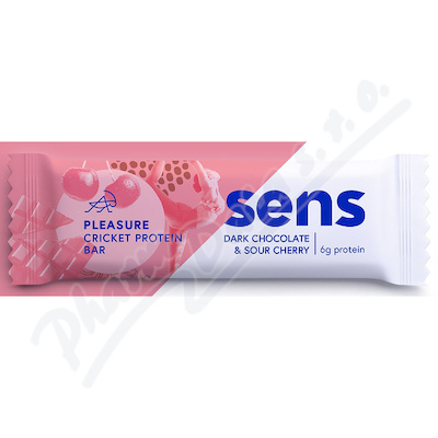 SENS Proteinová tyčinka Tmavá čoko+višeň—40 g (cvrččí mouka)