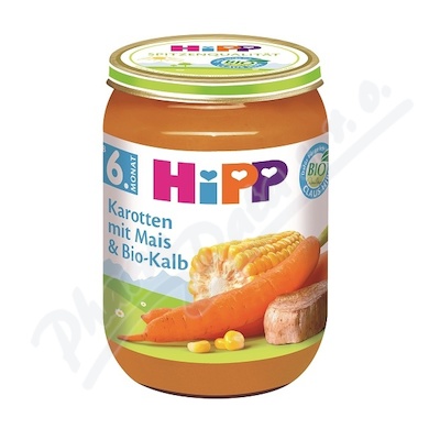 HIPP Baby Bio Mrkev s kukuřicí a telecím—190 g