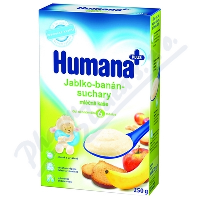 Humana kaše jablko-banán-suchary od 6.m —250 g