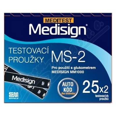 Testovací proužky Meditest Medising MS-2—50 ks