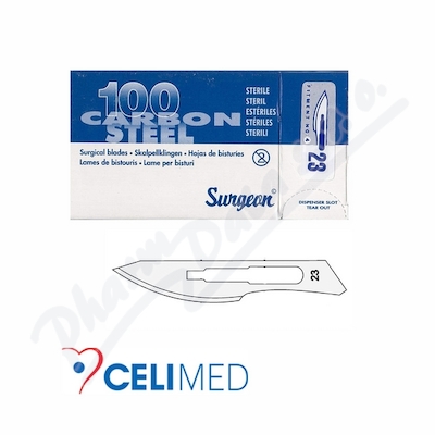 Čepelka skalpelová SURGEON č.23 sterilní—100 ks