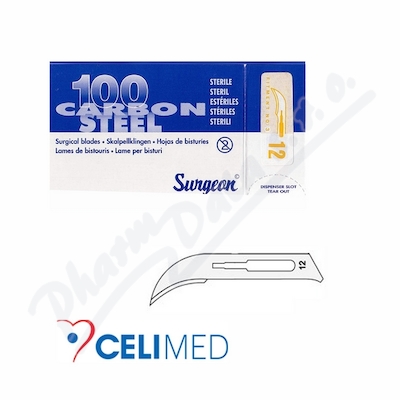 Čepelka skalpelová č.12 sterilní CELIMED—100 ks