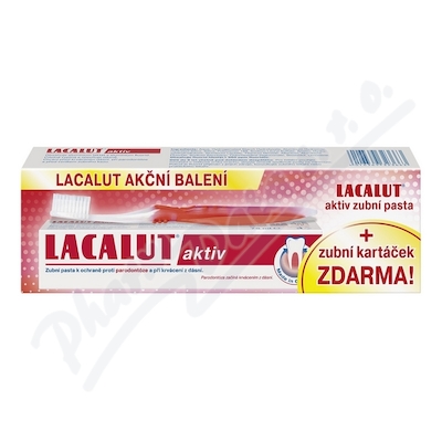 Sada Lacalut Aktiv zubní pasta+kartáček—75 ml