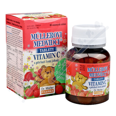 Müllerovi medvídci s vitamínem C Jahoda—45 tablet