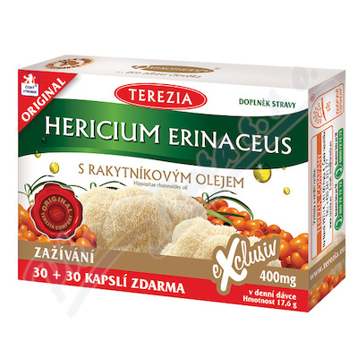 Hericium Erinaceus s rakytníkový olejem—30 + 30 tobolek