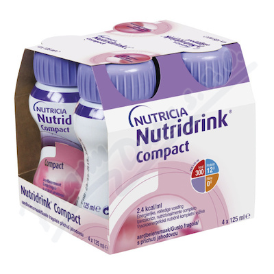 Nutridrink Compact S příchutí jahodovou—4x125 ml