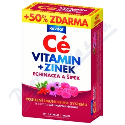 evital Vitamin C+Zinek+Echinacea+Šípek—45 tablet
