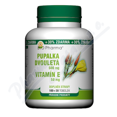 BIO-Pharma Pupalka dvouletá 500mg + Vitamín E 50mg—100+30 tobolek