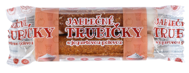 Jablečné trubičky s jogurtovou polevou—24 g