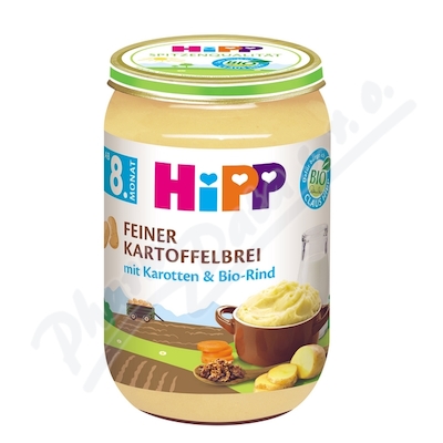 Hipp Junior BIO Jemná bramborová kaše —S mrkví a hovězím masem , 220 g