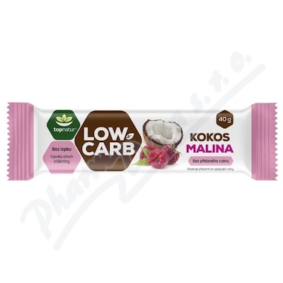 Topnatur Low Carb tyčinka kokos&malina—40 g