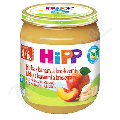 HiPP Ovoce Bio Jablka s ban.a broskv. —125 g