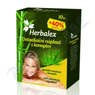Herbalex detoxikační náplast s konopím—10 ks + 40% zdarma