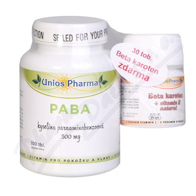 Uniospharma PABA 300mg + Beta karoten—100 tablet + 30 tobolek